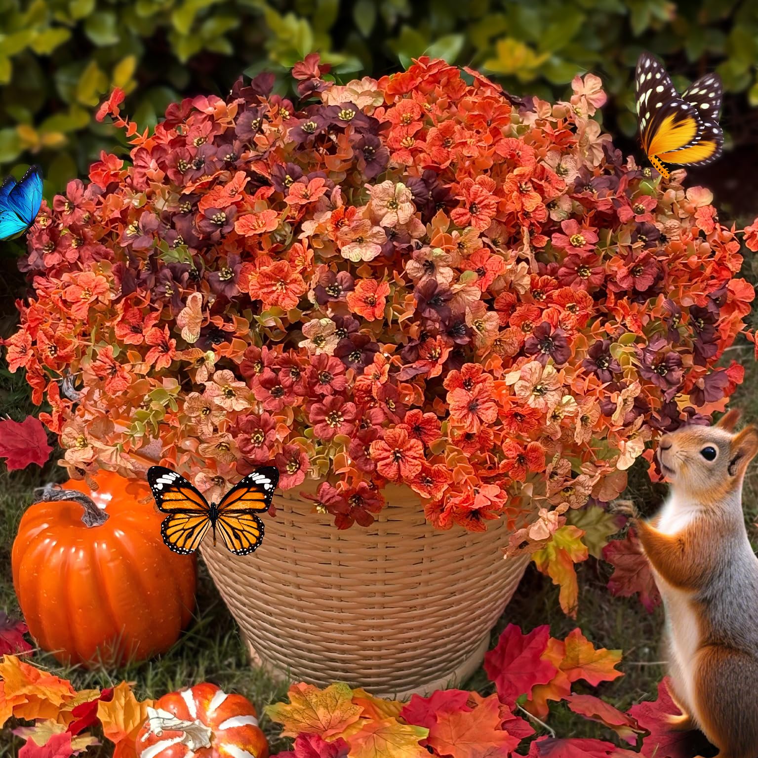 Photo 1 of Artificial Mums Outdoor Fake Fall Flowers Decorations for Home,16 Bundles Silk Faux Mum Plants Look Real UV Resistant for Outside,Autumn Decor for Porch,Patio,Front Yard & Planters,Thanksgiving