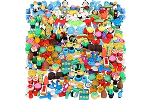 Qeeenar 300 Pcs Animal Erasers Bulk Desk Pets for Kids Classroom Rewards Mini Erasers Cute Erasers for School Classroom Novelty Fun Party Favors Gift Back to School Supplies