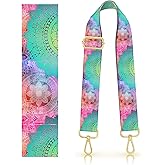 DANHRO Purse Strap Replacement Belt Crossbody 1.5" Wide Golden Buckle Cute Shoulder Strap Durable Adjustable Guitar Straps for Canvas Bag Handbag Mandala Pattern
