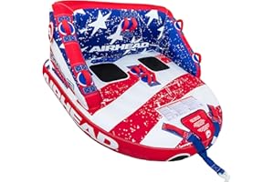 Airhead Mable Inflatable Towable Tube, 1-4 Rider Models, Dual Tow Points, Full Nylon Cover, EVA Foam Pads, Patented Speed Valve, Boat Tubes and Towables