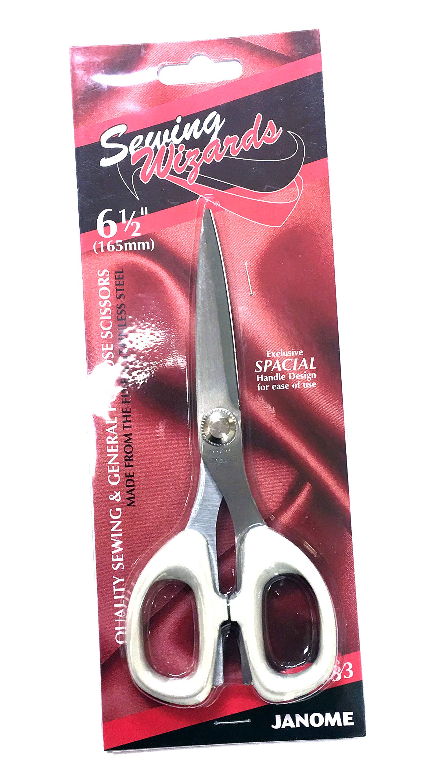 Janome JAN_XIS33 Sewing General Purpose Scissors, Metal, Grey, 16.5 x 10.25 x 1 cm
