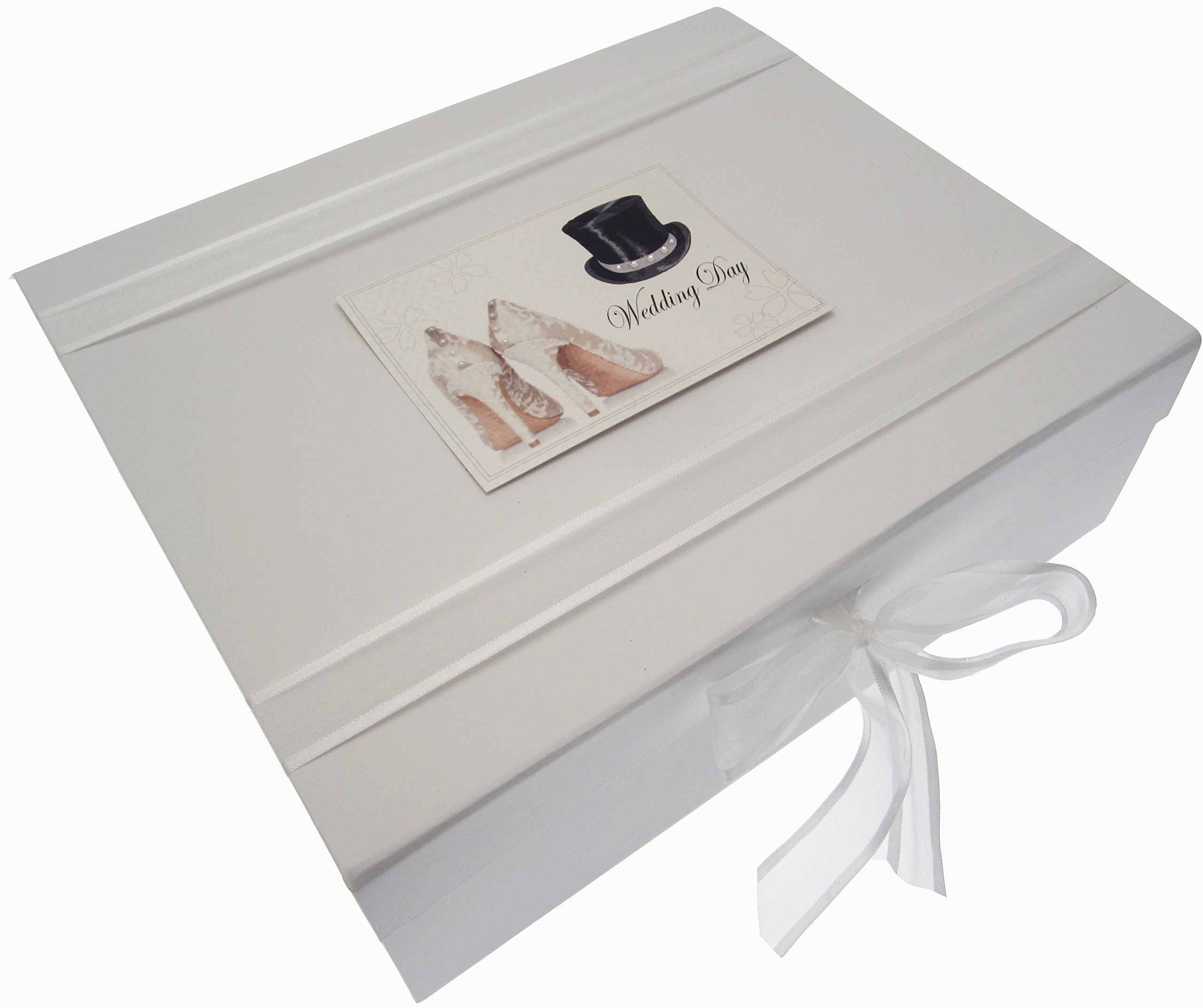 White Cotton Cards Wedding Day Large Keepsake Box (Top Hat/Shoes)