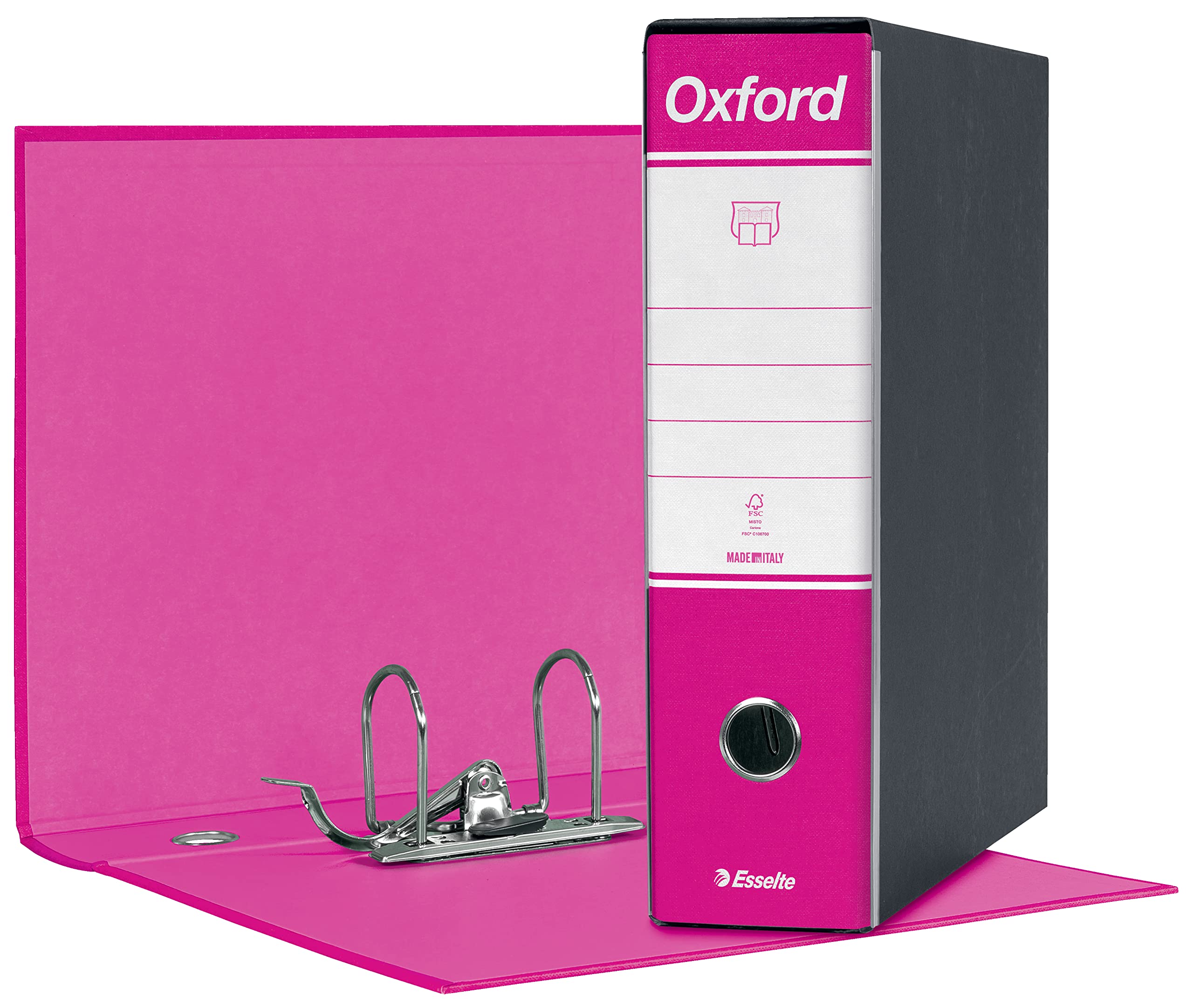 Oxford Esselte 390783900, Ring, Commercial, Cardboard, 8 cm Spine Format for Ring, Pack of 6PZ, Fuchsia — image 1