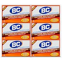 BC Powder Daytime Cough & Cold, Multi-Symptom Relief, 4 Powder Sticks, 6 Pack
