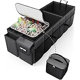 HOTOR Car Trunk Organizer for SUV - Large Car Organizer with Removable Car Cooler, 3 Compartments and 8 Pockets for Car Acces