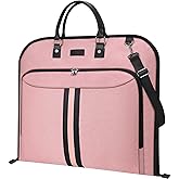 BALEINE Travel Garment Bag, Travel Suit Bag for Men, 42'' Waterproof Carry on Garment Bag for Hanging Clothes, Garment Duffel Bag for Travel Business (Pink)