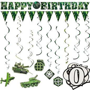 14 Pieces Camouflage Banner Army Birthday Decorations Camo Birthday Hanging Swirl Decorations Banner For Army Theme Birthday Party Supplies Party Supplies Toys Games Veluweprint Nl