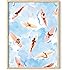 HAUS AND HUES Surfing Beach Wall Art - Watercolor Surfboard Print, Coastal Room Decor (Beige Frame, 12x16)