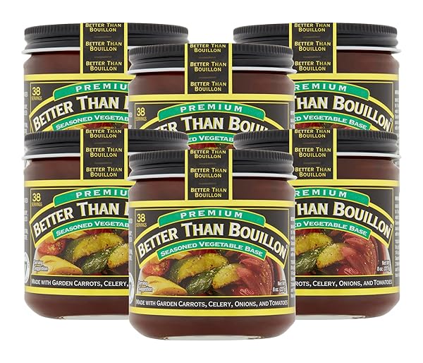 BETTER THAN BOUILLON PREMIUM SEASONED VEGETABLE BASE, BLENDABLE BASE FOR ADDED FLAVOR, 38 SERVINGS PER JAR 8 OUNCE