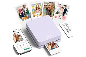 Nelko Photo Printer, PP01 Color Mini Portable Printer, Instant Smartphone Inkjet Printer, Sticky-Back Rechargeable Portable P