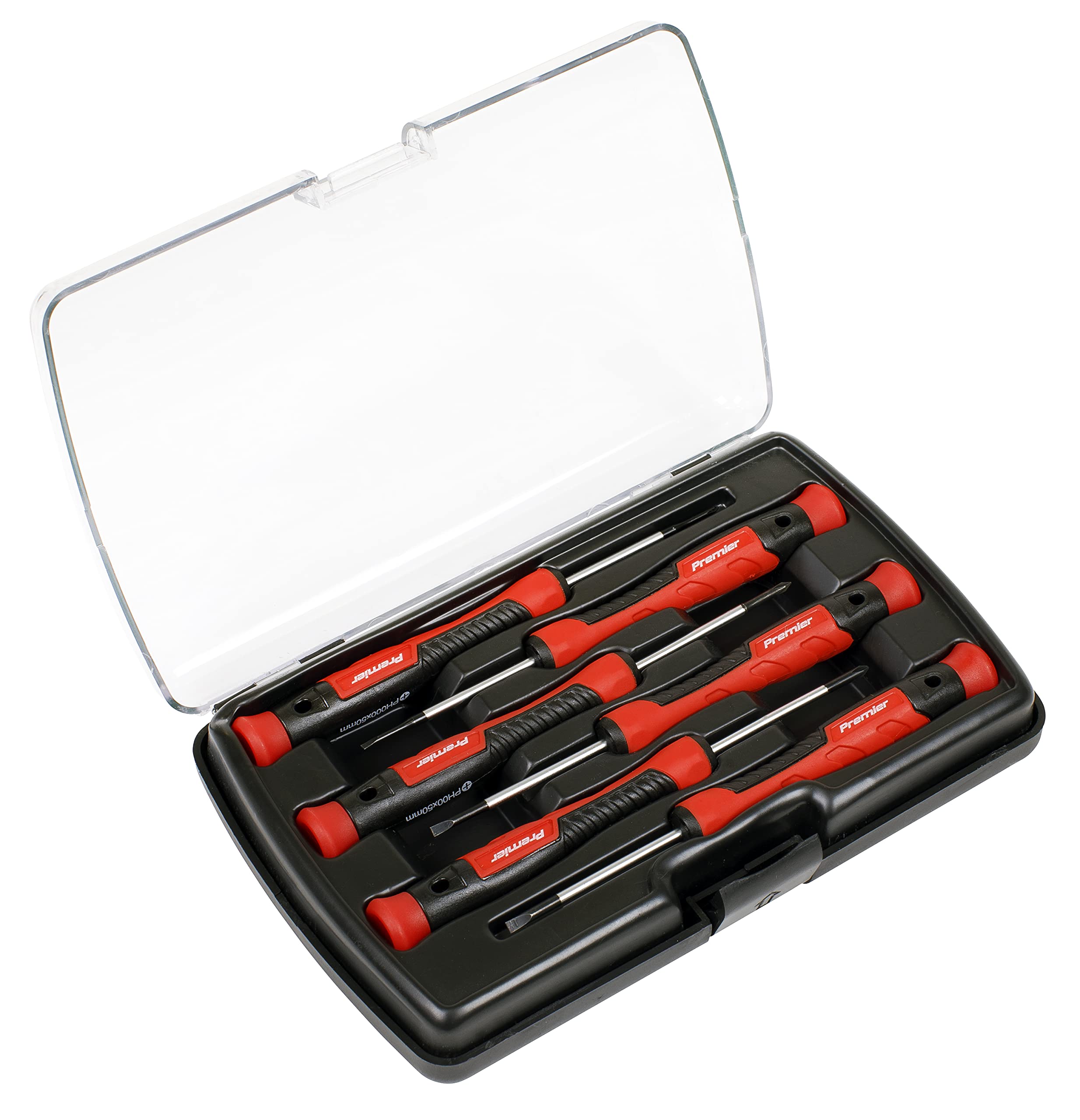 Sealey Premier Precision Screwdriver Set, 6pc, Slotted and Phillips - AK97324, Red