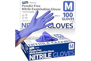 Supmedic Medical Soft Max™ Nitrile Exam Gloves, 100 Pcs Powder-Free Latex-Free Food Safe Clean Disposable Glove, Blue Iris