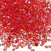 M METERXITY 14000 Pack Wedding Table Scatter Confetti Crystals Acrylic Diamond Vase Filler Gems Apply to Table/Centerpiece/Decor/Bridal (3mm Red AB)