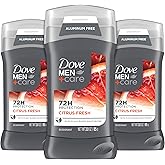 DOVE MEN + CARE Aluminum Free Deodorant for Men 3 Pack Summer Citrus Deodorant for Men 3 oz