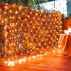 WATERGLIDE Outdoor Halloween Net Lights, 12FT x 5FT
