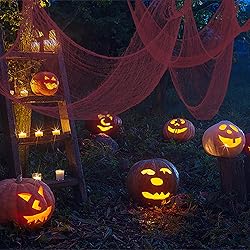 Qtisky Set of 5 Pink Halloween Gauze Decor, Indoor