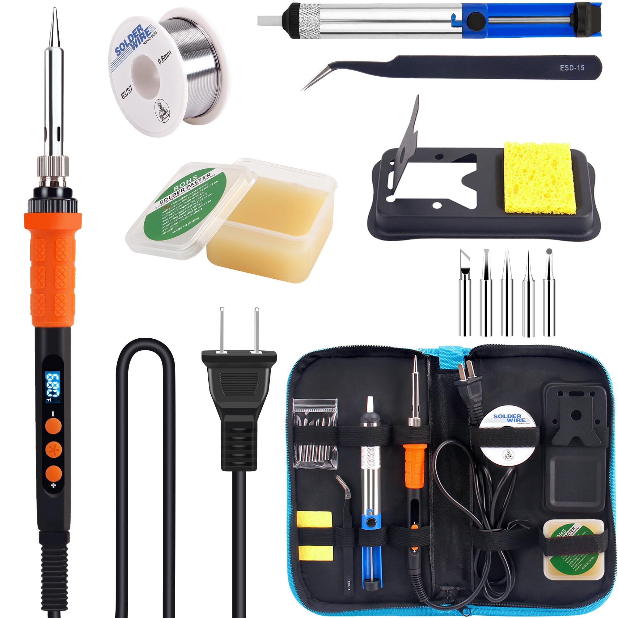 Photo 1 of LDK Soldering Iron Kit, 100W Digital Soldering Iron Cautin for Electronics, Soldering Iron Pen Soldering Gun Jewelry Welding Kit with 5pcs Tips, Stand, Solder, Solder Paste, Solder Sucker, Tweezers