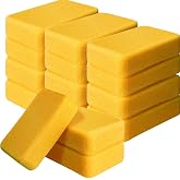 Tioncy 12 Pcs Large Sponges Bulk Car Cleaning Foam Commercial, Yellow | 7.5x5.5x1.9 Inch, Heavy Duty for Dishes Tile Bike Grouting, Multi-purpose Washing Foam for Kitchen Bathroom Home Household