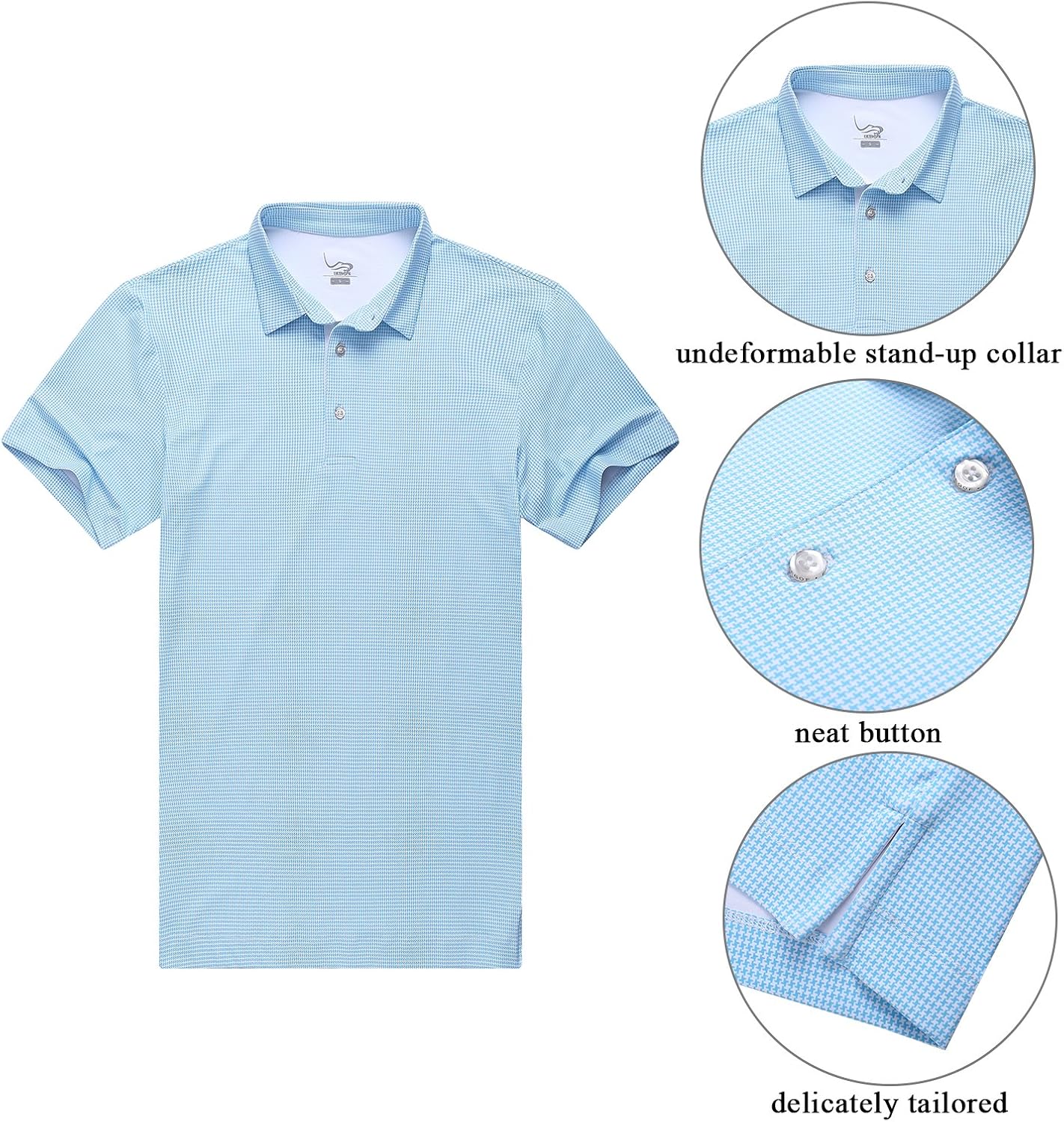 EAGEGOF Regular Fit Men's Shirt Stretch Tech Performance Golf Polo Shirt Short Sleeve: Clothing