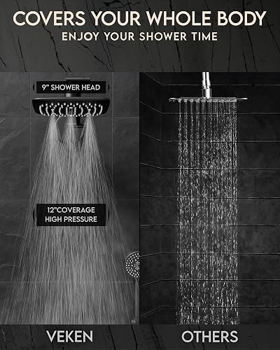 Kitchen Decor VEKEN High Pressure Rain Shower Head Combo With Extension ...