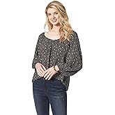 Jessica Simpson Womens Danica Sweetheart Neck Long Sleeve Top