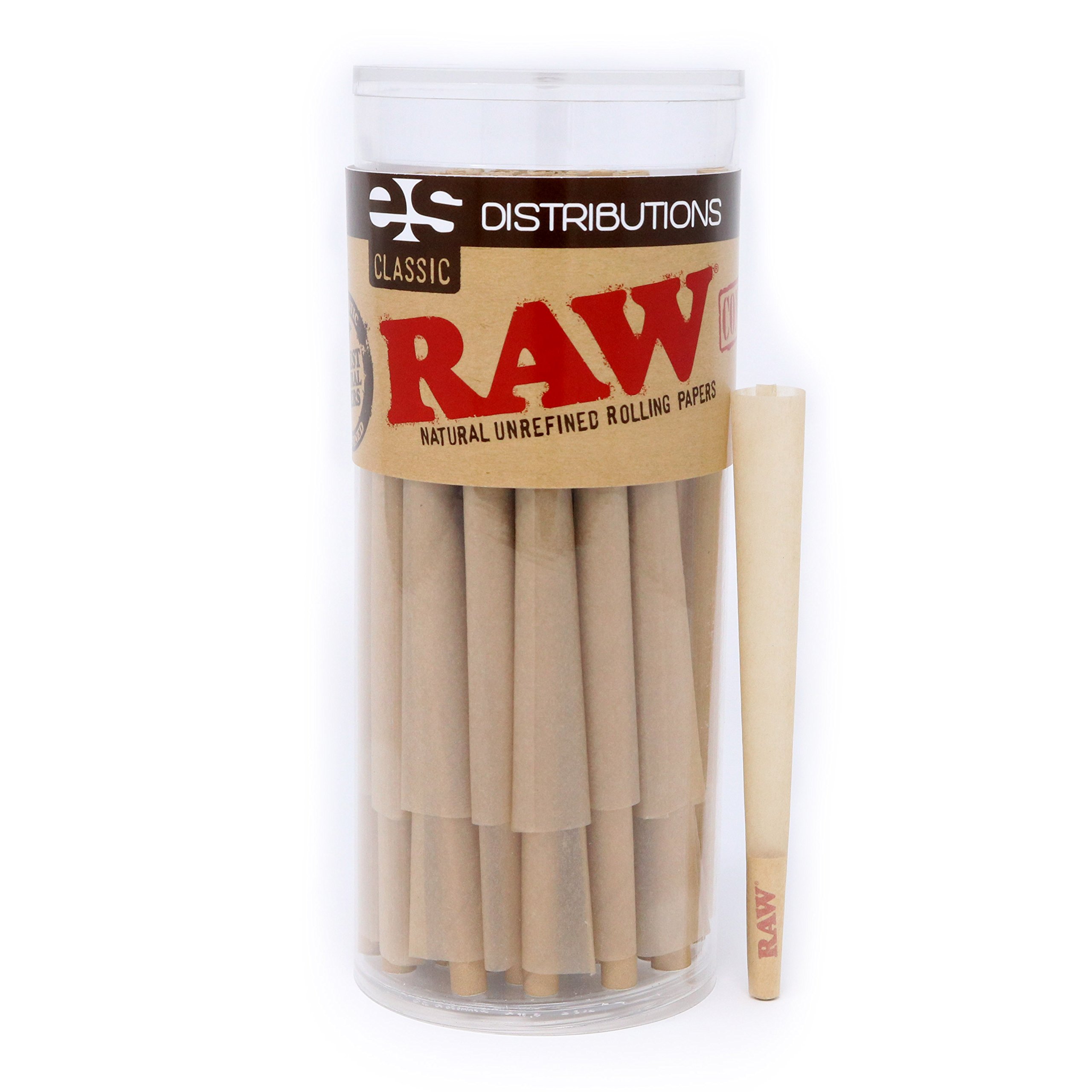 RAW Classic King Size Pure Hemp PreRolled Cones With Filter (50 Pack