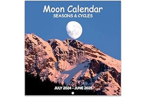 SIMANNIE Calendar 2024-2025 - Wall Calendar 2024-2025, Mar. 2024 - Jun. 2025, 12" x 24" (Open), 18-Month Wall Calendar, Perfect for Office & Home - Moon