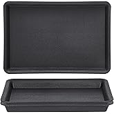 GREANER 3 Packs Plant Saucers Rectangular, 15x11x1.2 Inch Heavy Plastic Plant Saucer Drip Tray, Flower Pot Tray for Indoors Outdoor Plant Pots, Thick Drip Tray for Garden Potted Water Drips and Soil