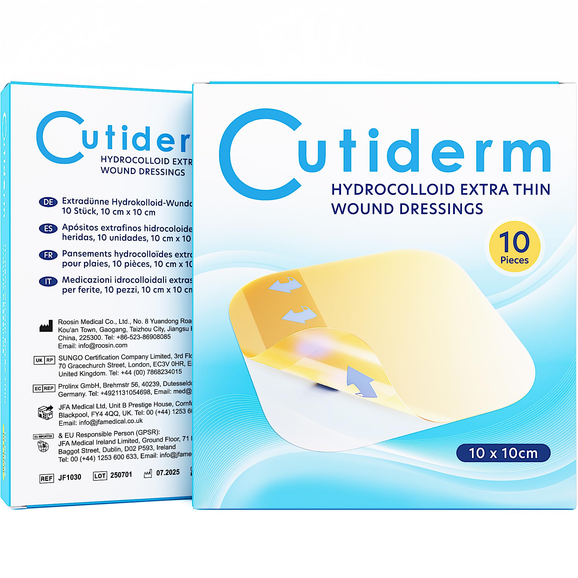 Cutiderm Extra Thin Hydrocolloid Dressings 10 x 10 cm - Pack of 10 — image 1