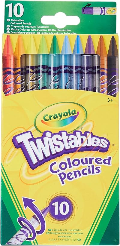 CRAYOLA Twistables Pencils 10 Count Assorted Colors No Sharpening Kids 3+