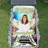 44memory Custom Memorial Grave Blanket Photo