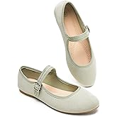 BABUDOG Womens Mary Jane Flats with Strap,Faux Suede Black Flats Shoes,Flats Shoes Women Dressy Comfortable