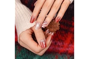 DANNI & TONI Semi Cured Gel Nail Strips Christmas Snowflakes Gel Nail Stickers Holiday Nails Christmas Gift for Woman | Frosted Cheer