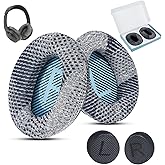 Wzsipod Cooling Gel Fabric Replacement Ear Pads for Bose QuietComfort 35 / QC35 II, Fits QC25 QC15 QC2 AE2i AE2w SoundLink & SoundTrue - Includes Blue & Black Gasket with Gift Box