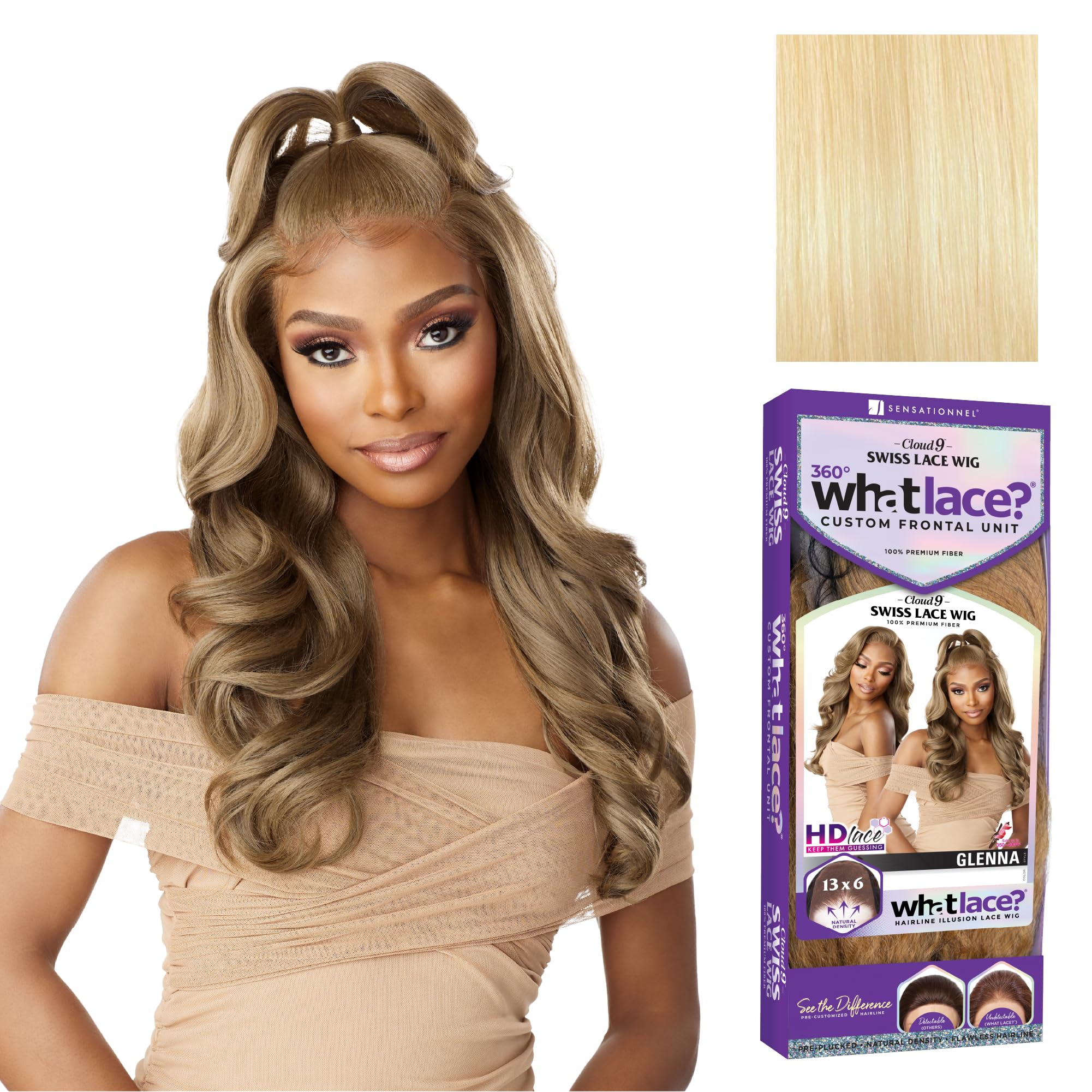 Sensationnel What Lace 13x6 Wigs - GLENNA synthetic wig Cloud 9 with preplucked hairline HD lace - Whatlace GLENNA (613 BLONDE)