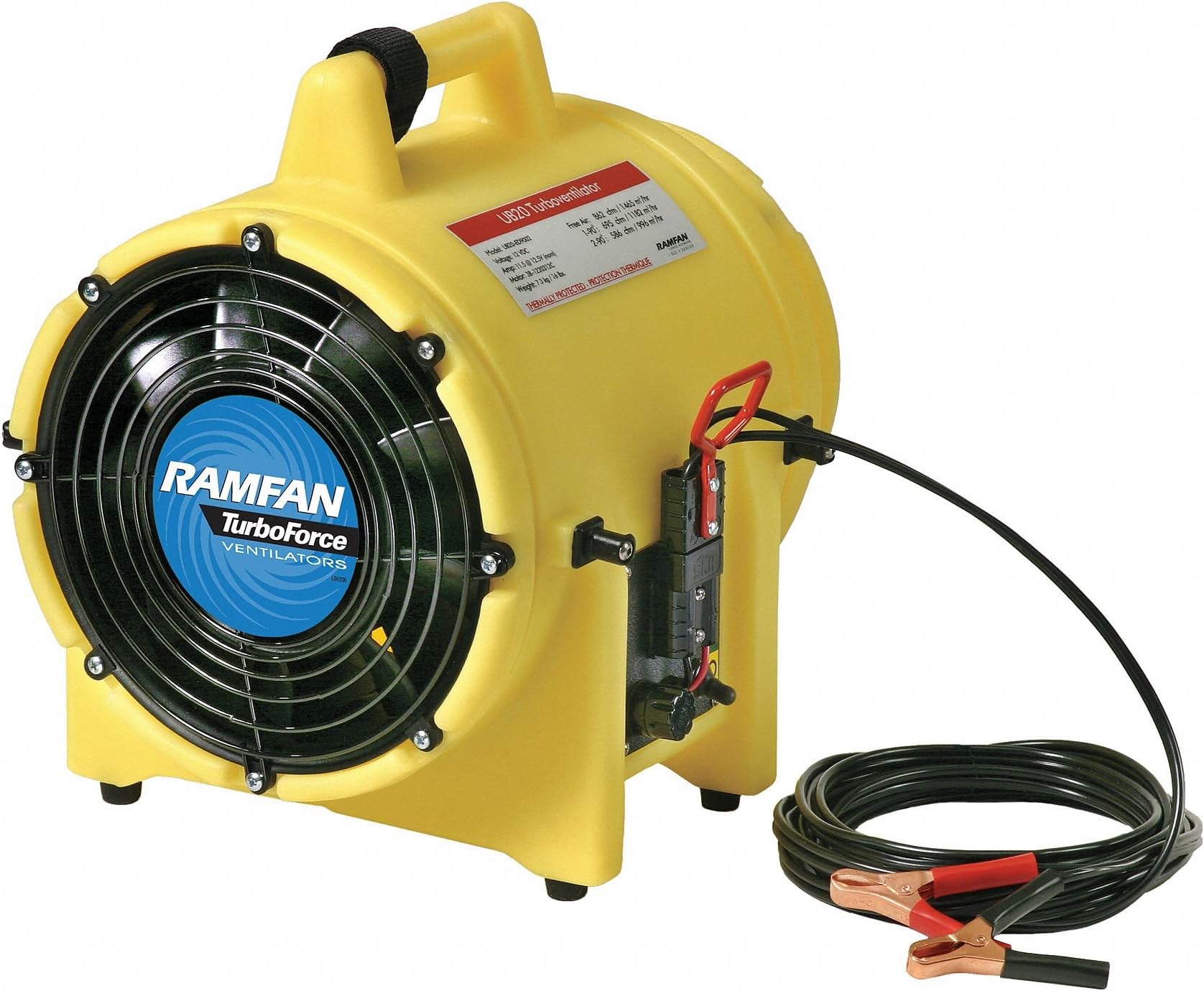 Confined Space Blower, 8 In., 1/3 HP, 12VDC