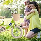 SIMEIQI Kids Bike 14 Inch Girls with Stabilisers Kickstand Handbrake Basket Bell view 7