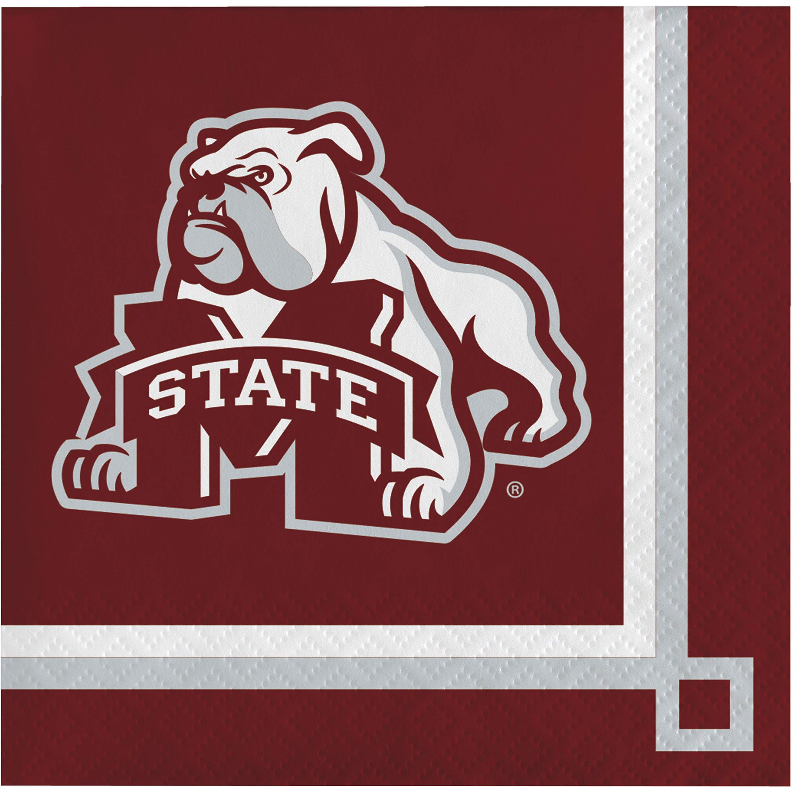 Creative Converting Mississippi State Bulldogs Beverage Napkins, 20-Count