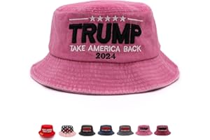 HOMESLIK Trump Hat 2024 MAGA Hat Bucket Hat for Men Women Donald Trump Make America Great Again Embroidery Trump Bucket Hat