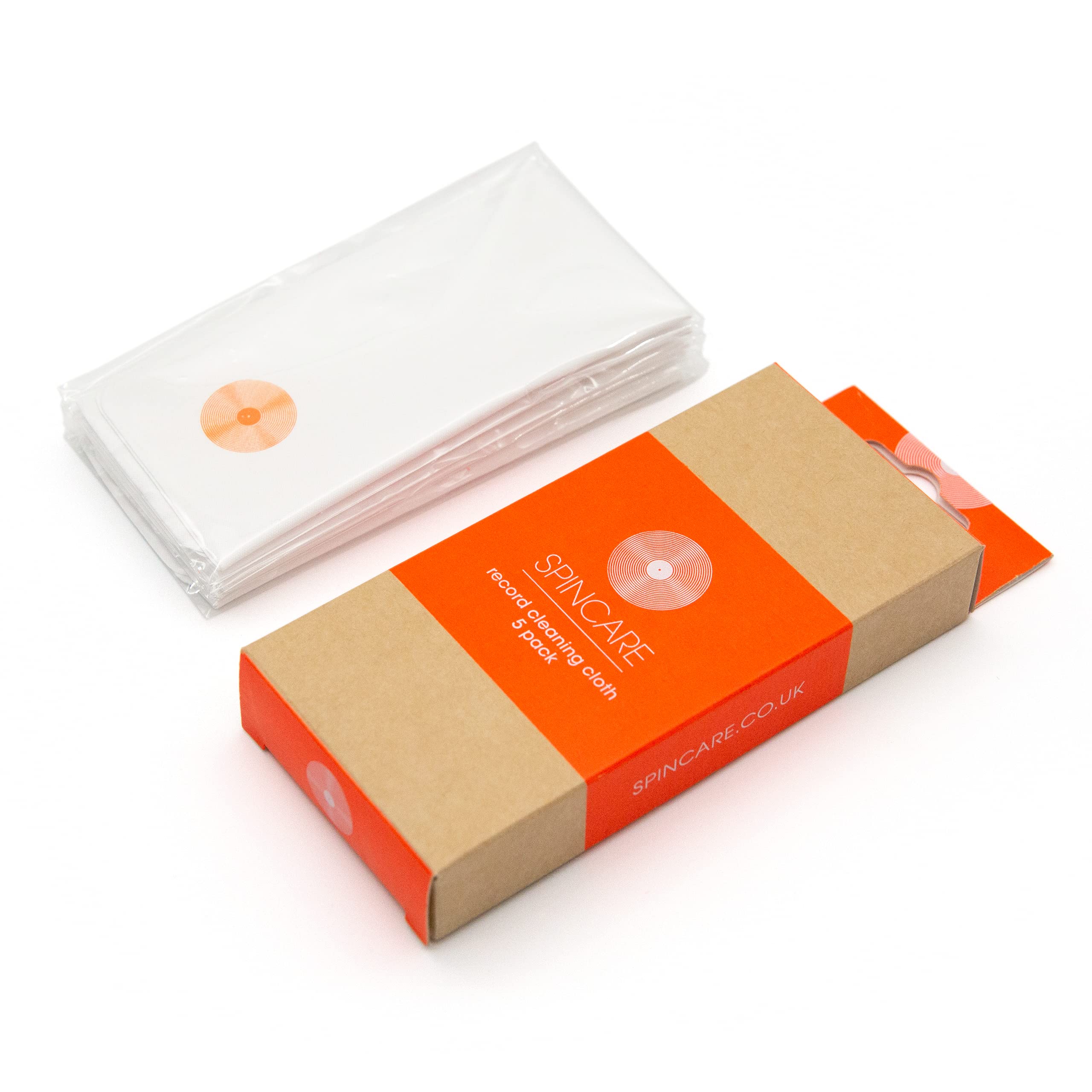 SPINCARE 5 Pack Anti-Static Vinyl Record Cleaning Cloth Supersoft 24cm x 16.5cm Microfibre Lint Free White Cloth | Gently Removes Dust & Debris from LPs