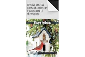 MEDIZ 2026 Peel and Stick Magnetic Business Card Calendars, Box of 100, Includes Envelopes, Mail for 1oz Rate, Great Sales Marketing Tool (Happy Holidays - 100 Pack)