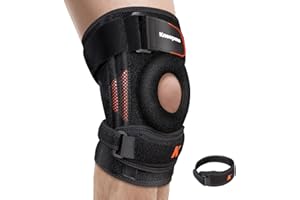 KNEOPMS 2-in-1 Professional Knee Brace for Pain Relief,Adjustable Knee Support with Patella Pad & Side Stabilizers, Compression Knee Sleeve for Meniscus Tear, ACL, Joint Pain, Runner, Workout-Men & Women