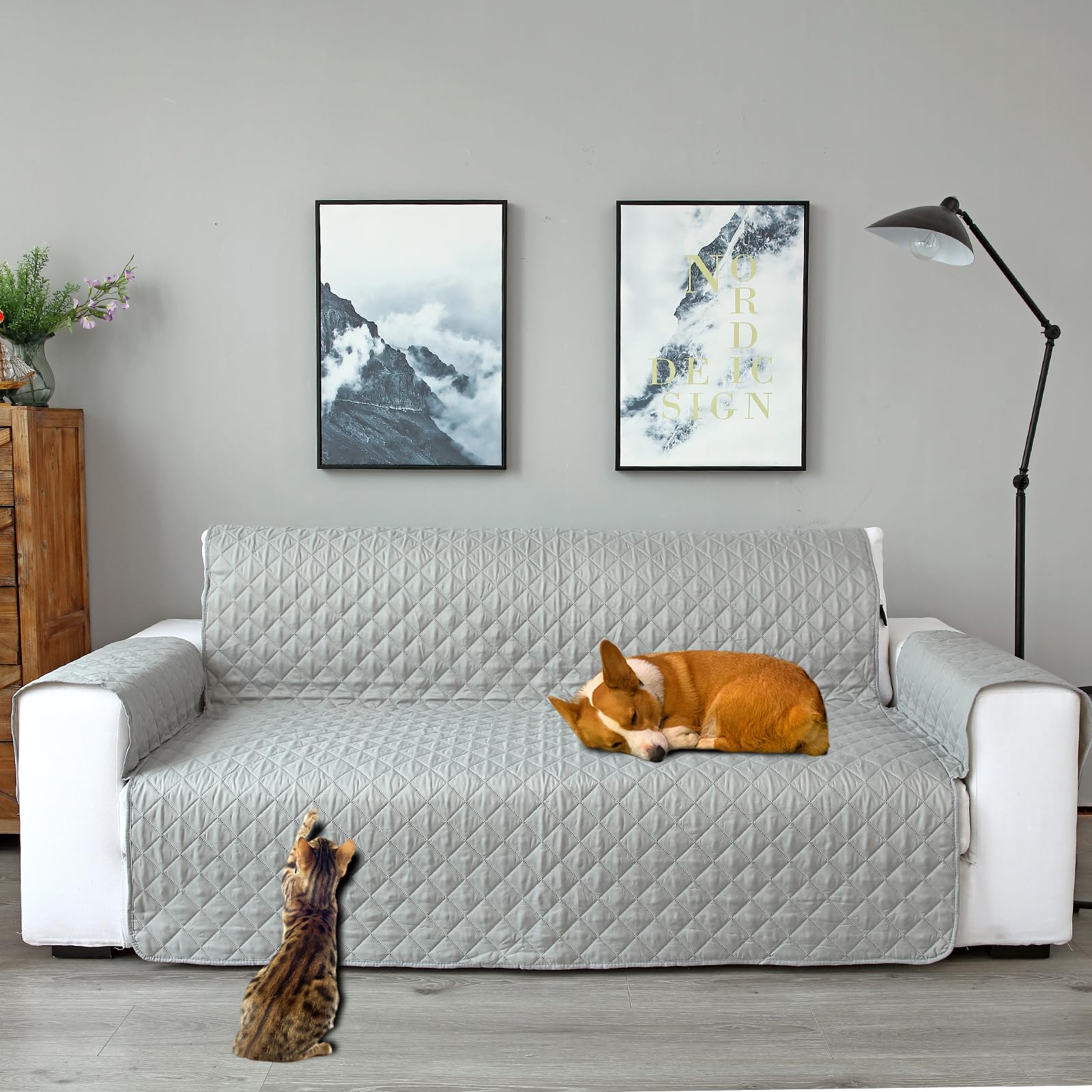 PETCUTE Armchair covers recliner chair cover relax armchair cover Quilted Mordern sofa covers Anti Slip furniture protector