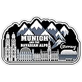 Germany Munich and The Bavarian Alps Sticker 4 Inch City Travel Souvenir - Waterproof Vinyl Decal for Laptop Water Bottle Car Tumbler - Durable Aesthetic Long-Lasting Stickers for Adults ID44990
