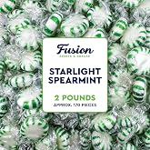 Starlight Spearmint Candy - 2 Pound Bulk Bag, Individually Wrapped Mints | Approx 170 Pieces, Refreshing Spearmint Green &amp; White Hard Candy Discs