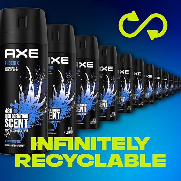 AXE BODY SPRAY DEODORANT PHOENIX FOR LONG LASTING ODOR PROTECTION DEODORANT FOR MEN FORMULATED WITHOUT ALUMINUM 4.0 OZ