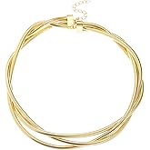 Zaquki Chunky Choker Necklace for Women Bold Gold Statement Necklace Waterdrop Choker Collar Necklaces Trendy Fashion Jewelry for Gifts