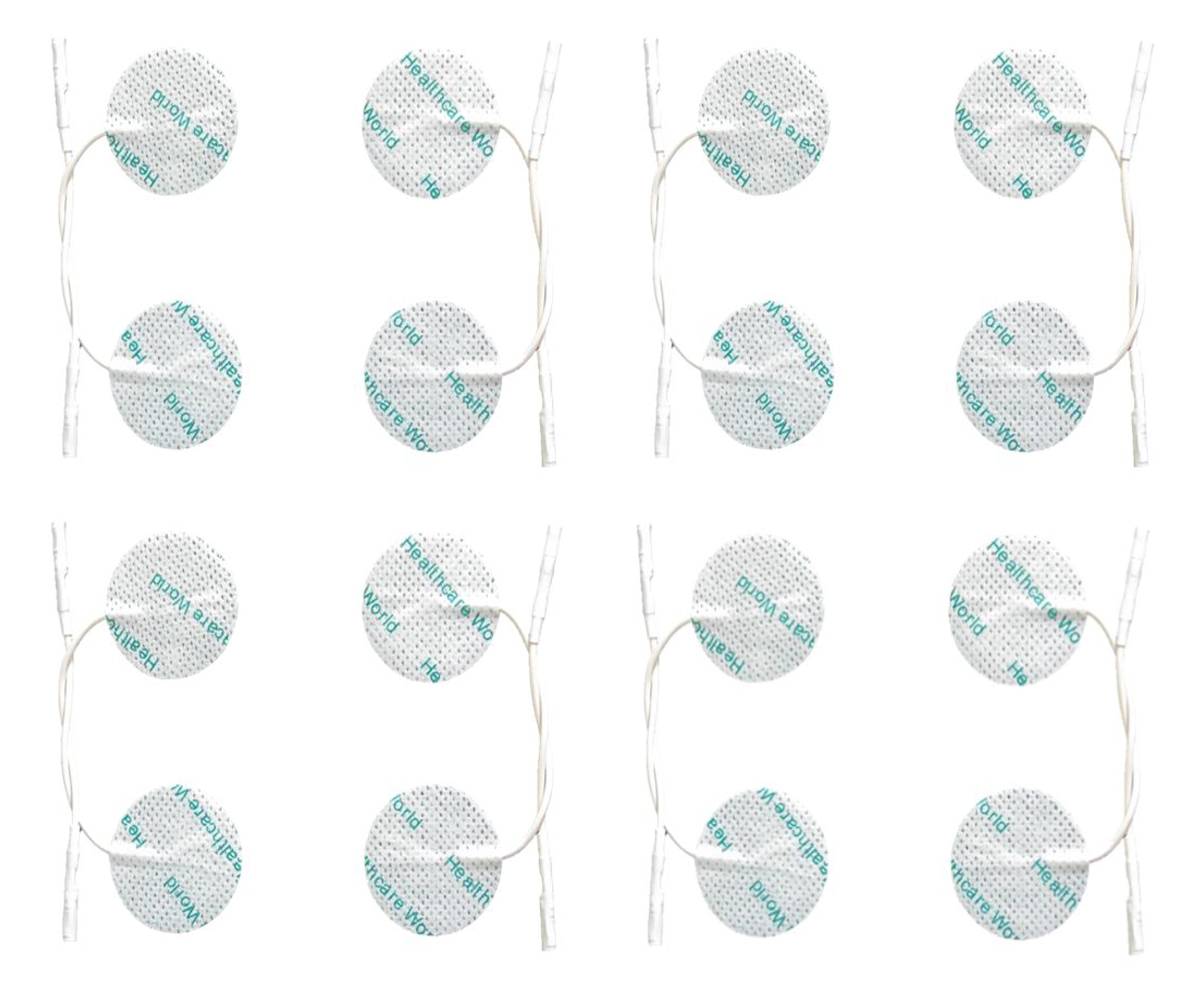 Healthcare World TENS Electrode Pads (16 Pack)– Self Adhesive, Reusable Pain Relief Pads for Muscle Stimulation, Nerve Therapy, Joint Pain, Back & Neck– Compatible with TENS Units, NeuroTrac & Flexi