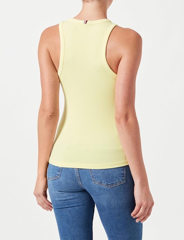 Damen Tank Top Rib Top Stretch, Gelb (Yellow Tulip), XL
