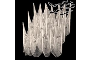 FestiCorp 3 in 1 Halloween Beige Creepy Cloth Set - 6 Pcs 30x72 in Cheese Cloths with Spiders and Bats, Halloween Netting Spooky Creepy Gauze Cloth for Haunted House Decoration Indoor and Outdoor